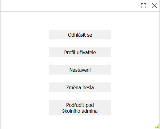 Menu uživatele